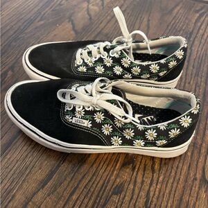 Vans Black Floral Daisy Sneakers